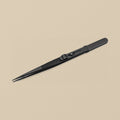 Black anodised thumb locking tweezers with medium tips, 16.5 cm