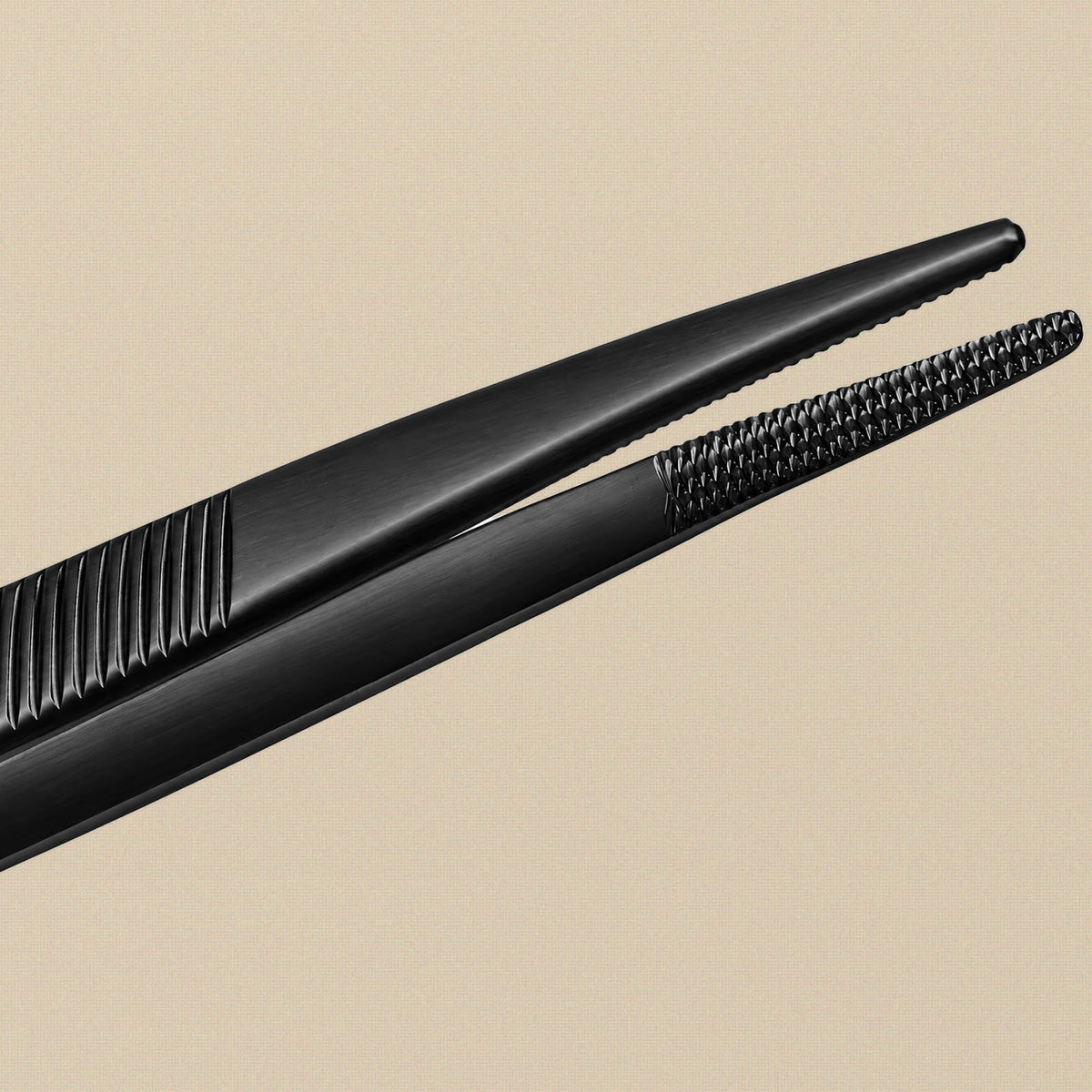 Black XL-tip locking tweezers, second view