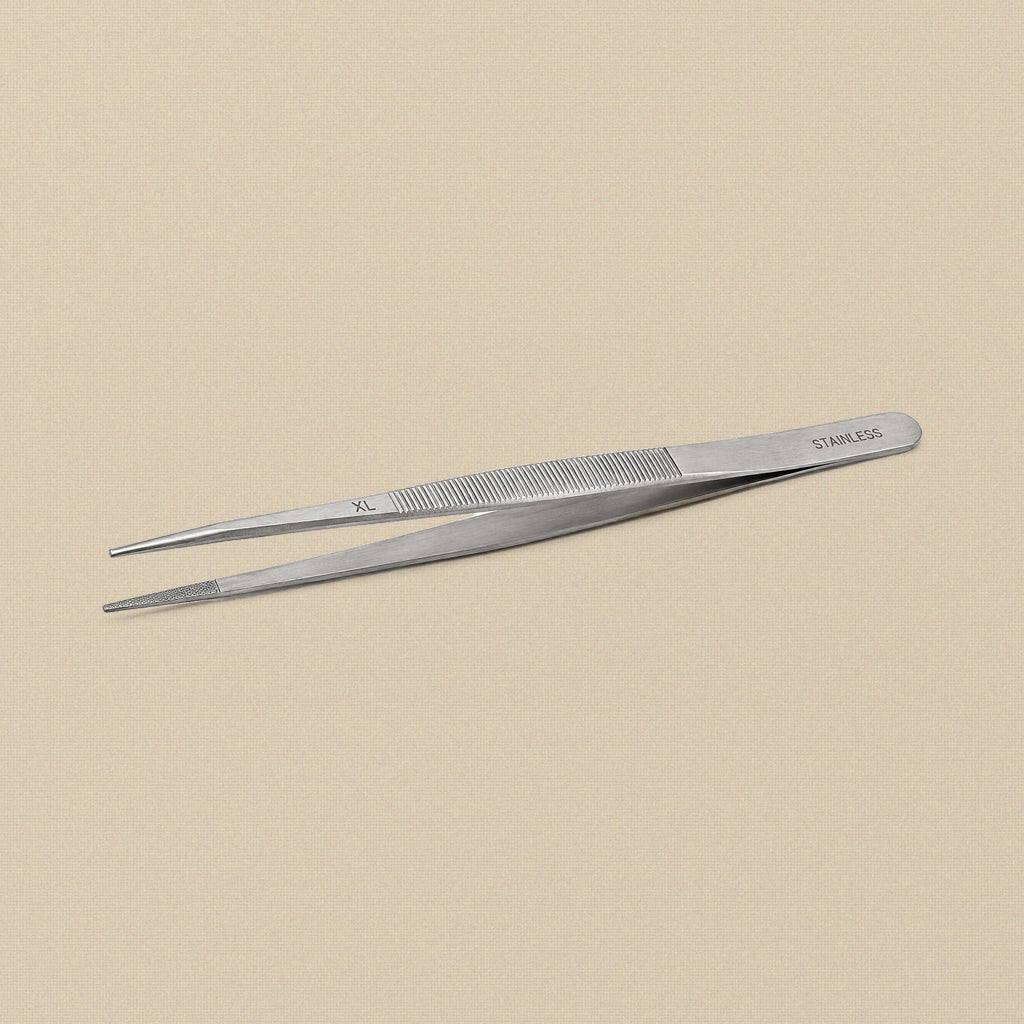 Diamond Tweezers with Serrated Tips, XL 1.8 mm, 160 mm, Stainless Steel, for Gemstones and Beads | Jewellery Making Tools | Toolsmith Ltd UK