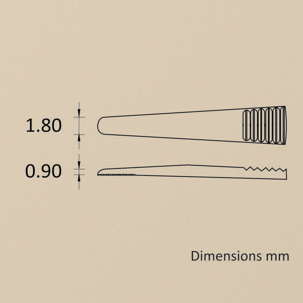 Diamond Tweezers with Serrated Tips, XL 1.8 mm, 160 mm, Stainless Steel, for Gemstones and Beads | Jewellery Making Tools | Toolsmith Ltd UK