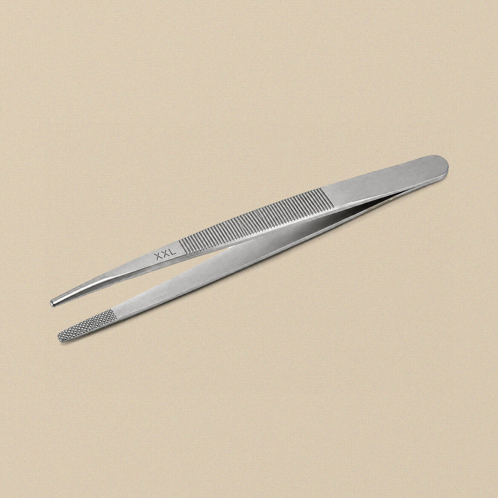 Diamond Tweezers with Serrated Tips, XXL 2.4 mm, 160 mm, Stainless Steel, for Gemstones and Beads | Jewellery Making Tools | Toolsmith Ltd UK